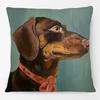 Oil Painting Animals Dachshund Dalmatian Basset Hound Dog Cat And Pheasant Print Cushion Cover Pillow Case