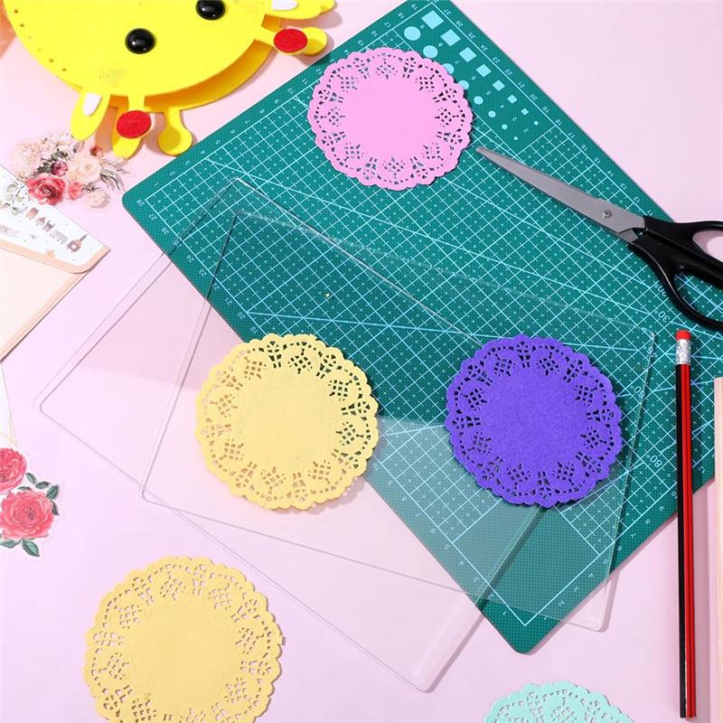

A34R Clear Plate Acrylic Cutting Pads 8 Pieces 8.7 X 6.1 Inches For Embossing Crafting