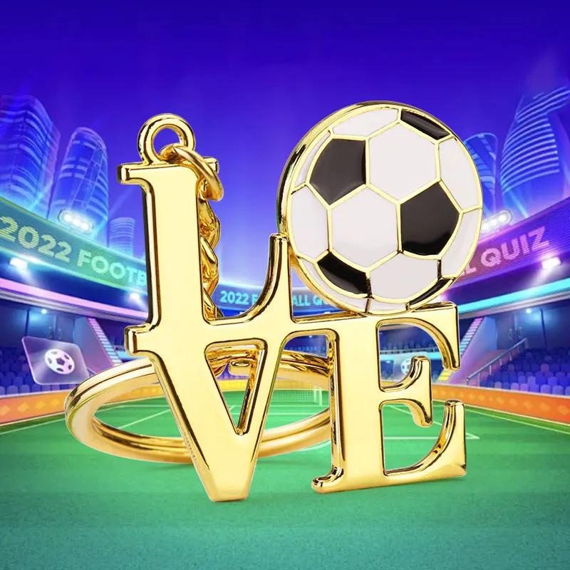 Cute and Exquisite Football Commemorative Keychain Gift Metal Keyrings Pendant