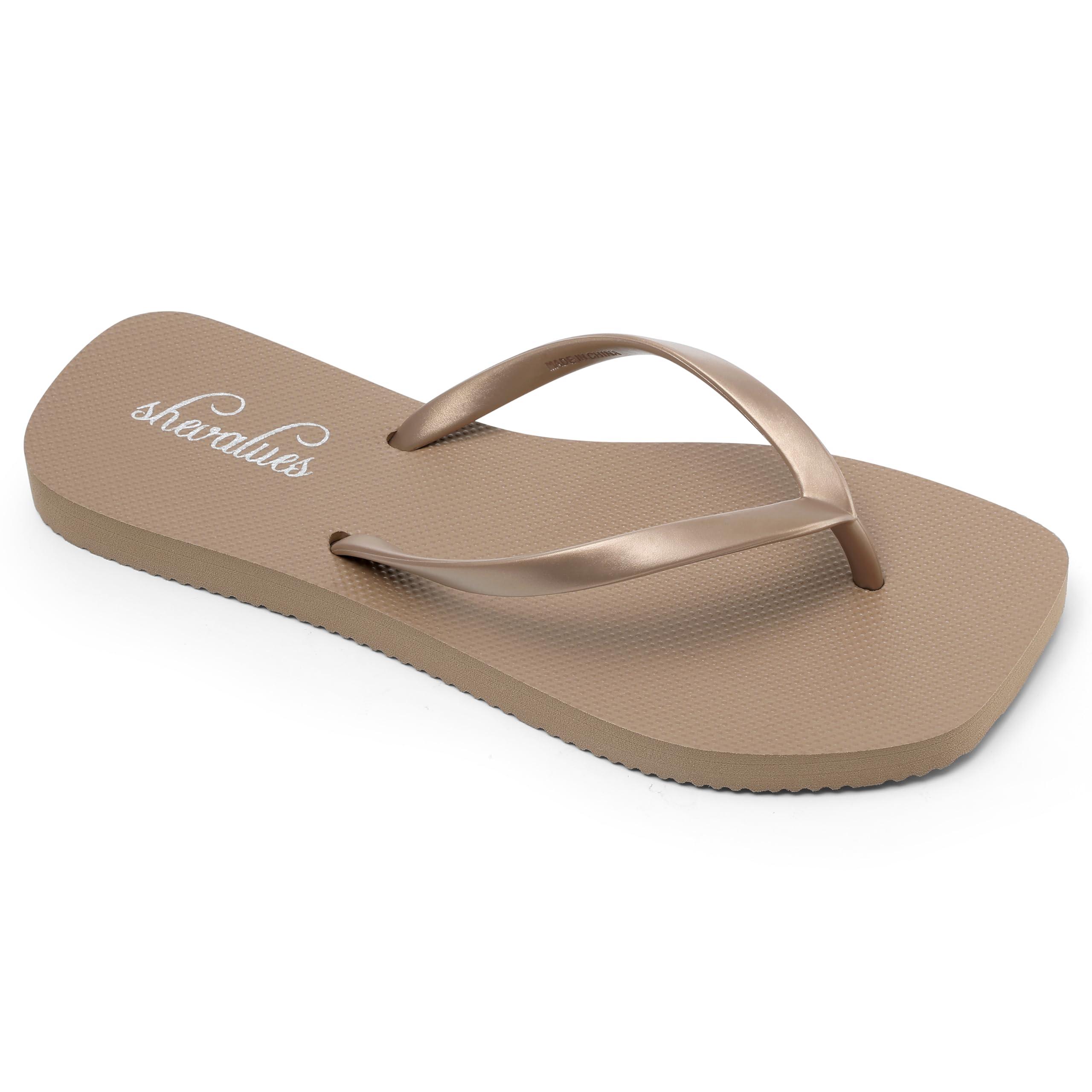 Eyriphy Slim Square Toe Flip Flops Woman Female Flip-flops Rubber Thong for Beach Women s summer Flip Flops Indoor Shower Shoes 38