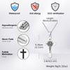 Vnox Stainless Steel Saint Benedict Cross Necklace, 28*53.5mm Jesus Crucifix Pendant Link Chain, Catholic Religious Gift for Men