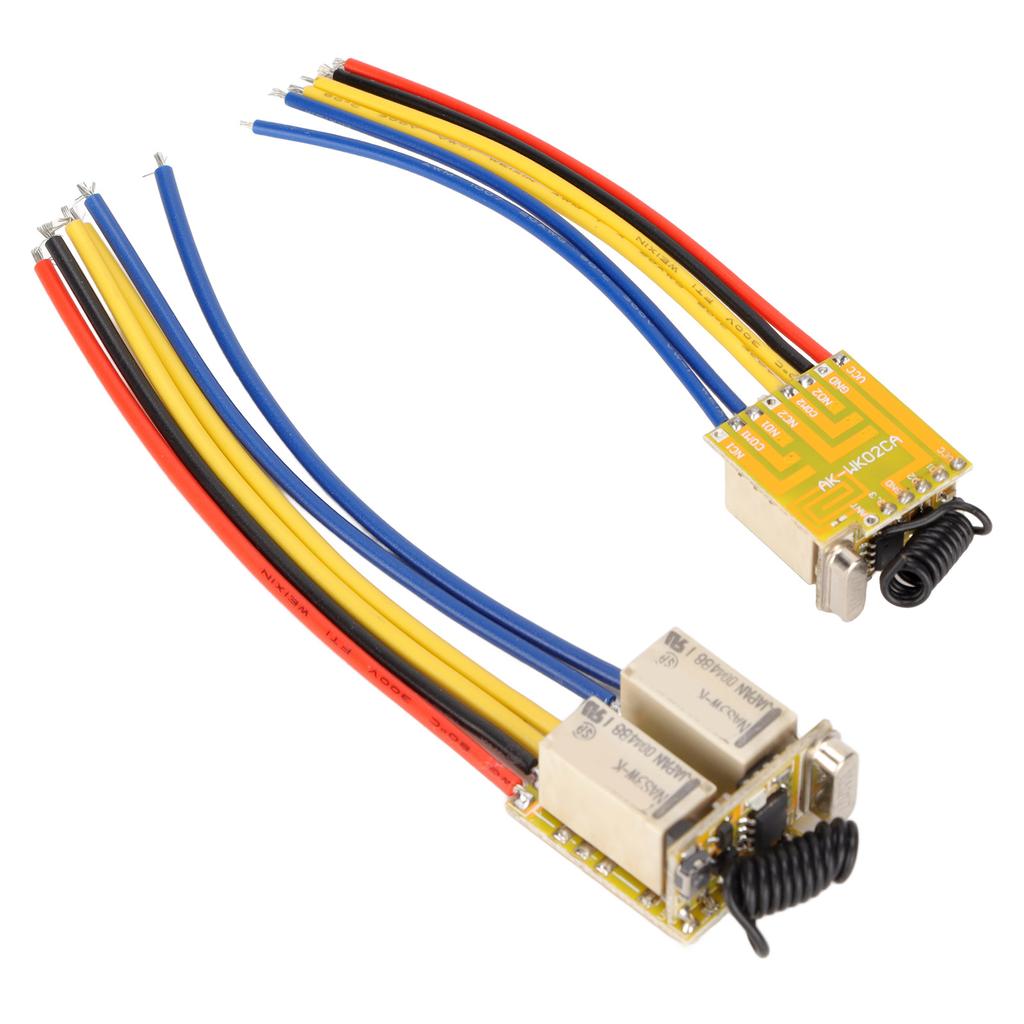 Mini RF 2CH Relay Switch 433MHz DC3.7‑12V Wireless Relay Transmitter and Receiver for Home