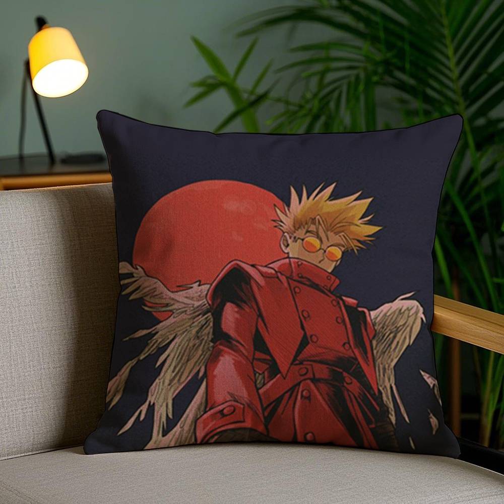 Cool Anime T-Trigun Pillow Case Sofa Short Plush Double-sided HD Printing Room Home Office Gift Cushion Cover