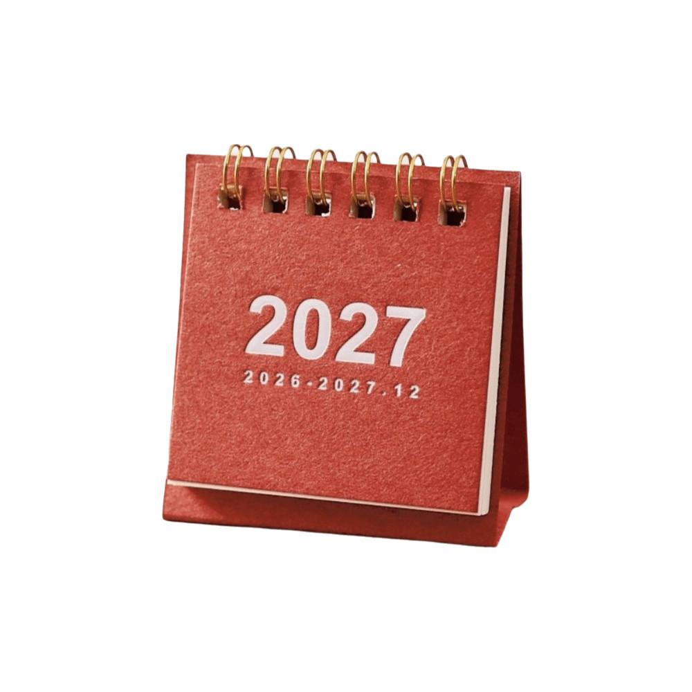 Double Coil Mini Calendar Standing Base Flip Calendar New 2027 Desk Calendar Home Office