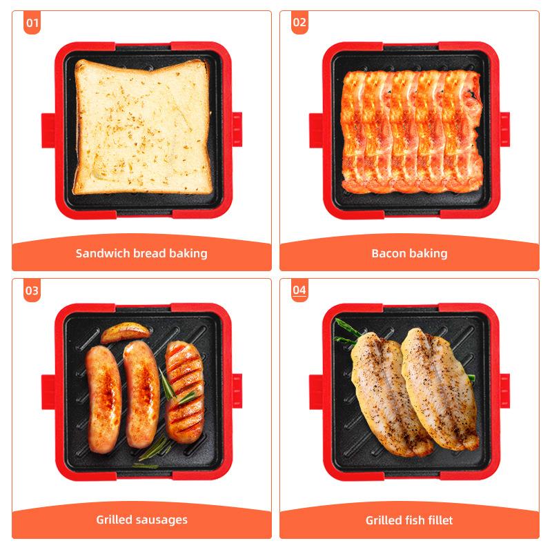 Microwave Toaster Silicone Toastie Maker Microwave Sandwich Mold Sandwich Baking Tray For Microwave Oven