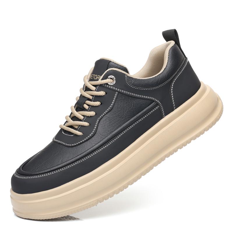 

Модная универсальная уличная обувь для ходьбы, модный бренд, обувь для скейтбординга, мужские кожаные туфли на платформе в стиле кэжуал, износостойкие мужские оксфорды на плоской подошве 44 чёрный