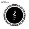 Musical Note Black White Piano Key Printed Round Carpets Area Rugs for Home Living Room Bedroom