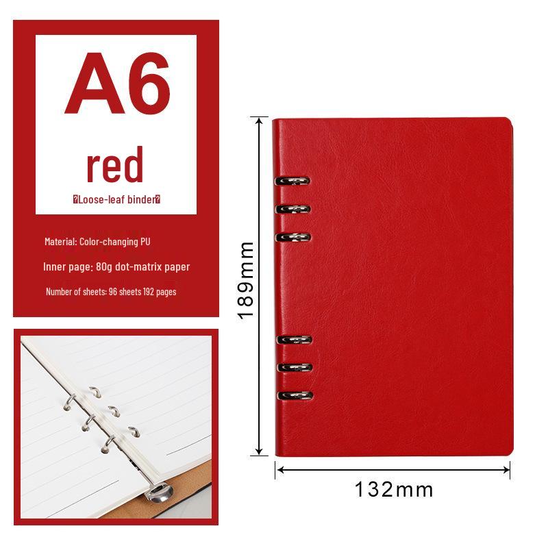 A5 High-Grade PU Leather Loose-Leaf Business Notebook with Customizable Logo
