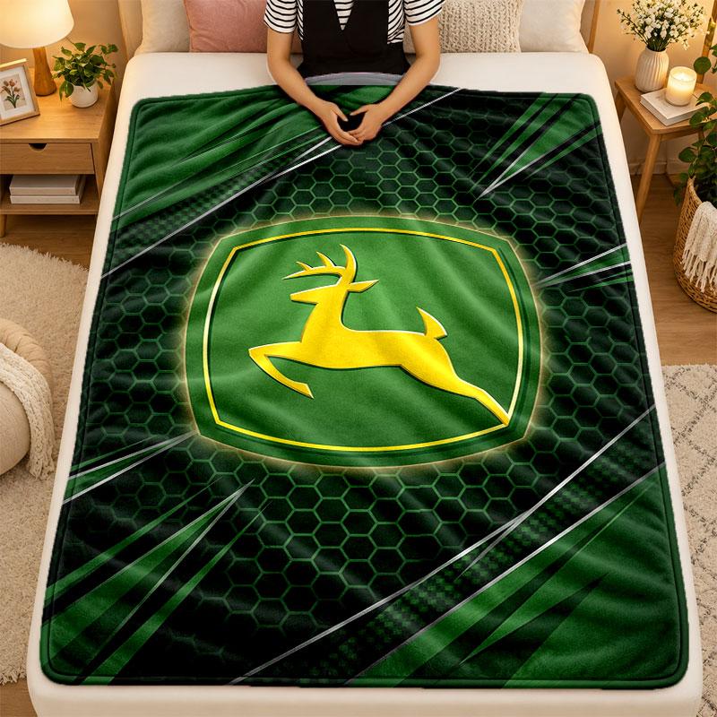 Flannel Blanketjohn Deere Warm Soft Throw Blanket for Indoor Sofa Bed Living Room Use
