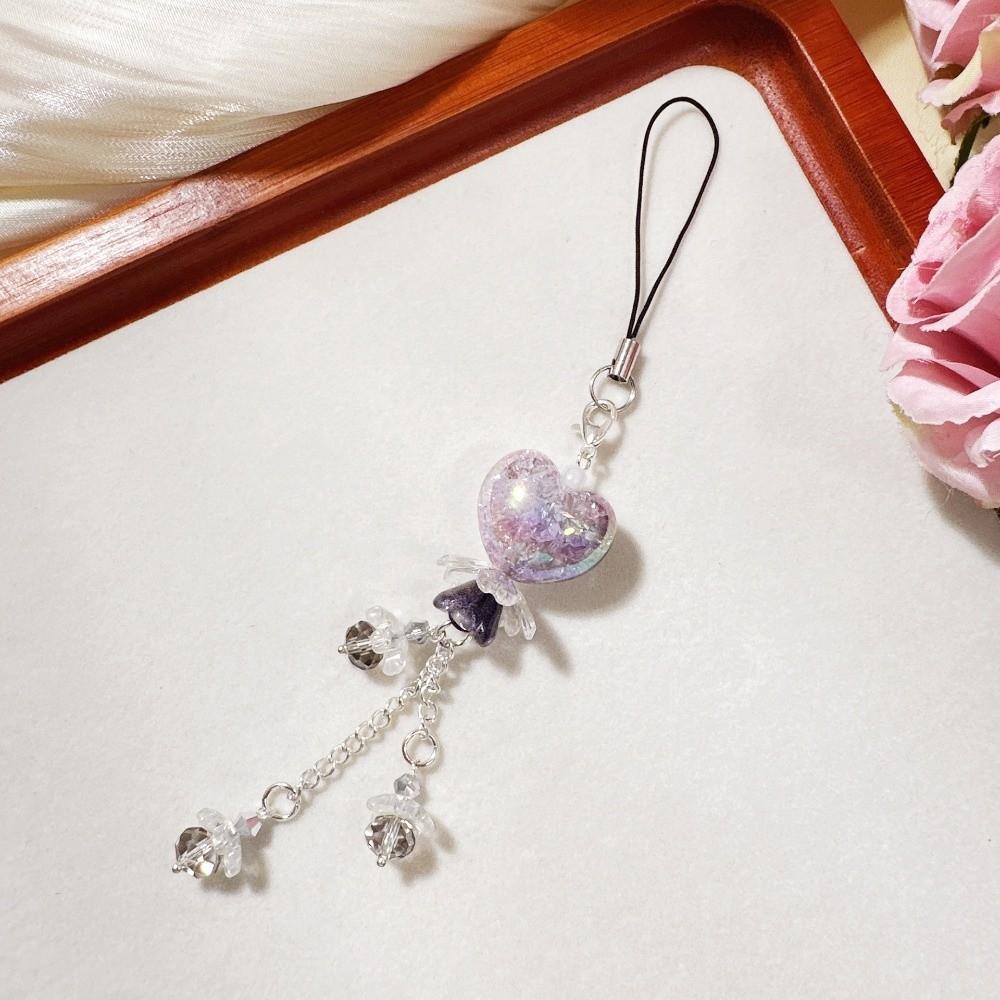 Floral Design Flower Bag Pendant Chubby Shape Mobile Phone Pendant Heart-Shaped Keychain  Student