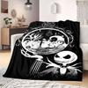 Jack Sally Print Flannel Blanket for Sofas Beds Bedrooms Chairs Travel Picnics Cartoon Home Decor Style