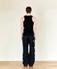 Hoite Het Strap Cotton Cargo Pants (Black)