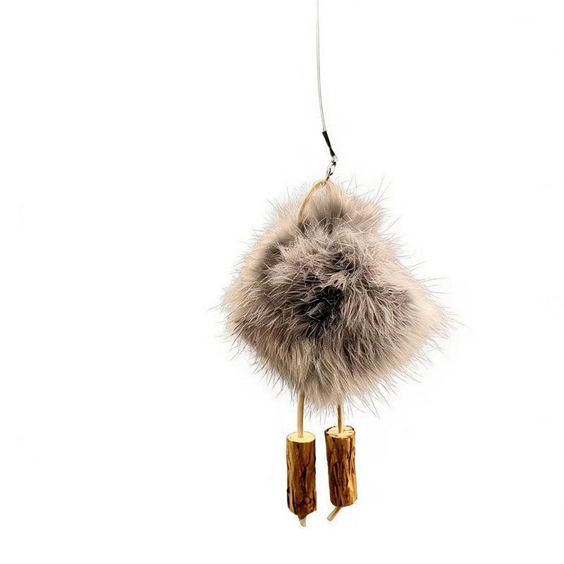Rabbit Fur Matatabi Cat Chew Toy Teeth Cleaning Self Amusement Pet Toy Replacement Head