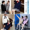 School Cardigan for High School School School Knit Loose Winter [Wowcarbazole] Girls, Uniform, Student, Sweater, V-Neck, Student, Cardigan, Plain,