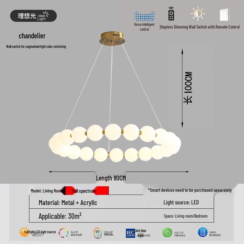 Italian Cream Minimalist LED Pendant Lamp for Living Room and Stairwell
