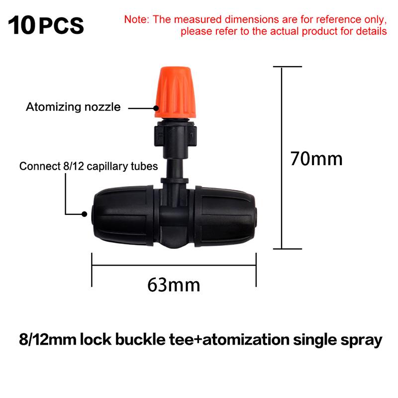 10Pcs Hanging Misting Nozzle Fog Nozzle Hanging Anti Drip Misting Sprinkler Kits For Hoses Mist Water Sprayer