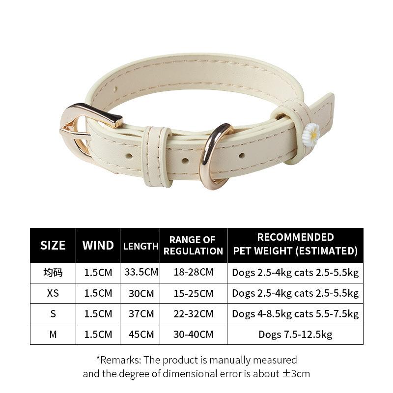 Streng ausgewählte neue Mikrofaserkunstleder kleine Gänseblümchen Katze Schmuckhalsband ultraleicht edel Haustierbedarf Halsband Auswahl