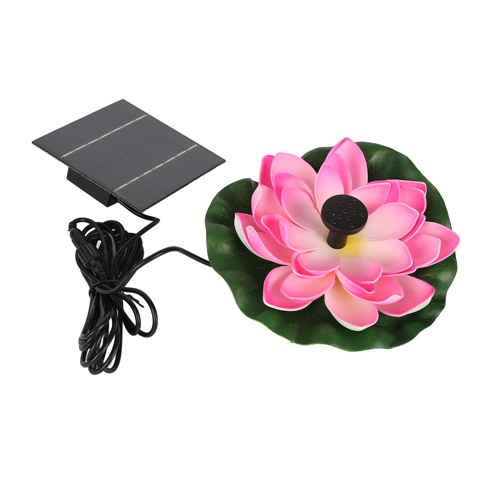 Lotus Flower Solar Water Pump Landscaping Floating Solar Bird Bath Fountain for Fish Pond Garden Patio Aquarium 1.4W