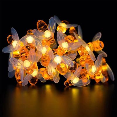 LED Bee Solar String Light Solar Power Shaped String Lights Garden Lights Outdoor Waterproof Constant Lighting Twinkle Lighting