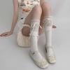 Female Spring and Summer Ribbon Bow Lace Lace Ballet Wind Drum Pile Socks