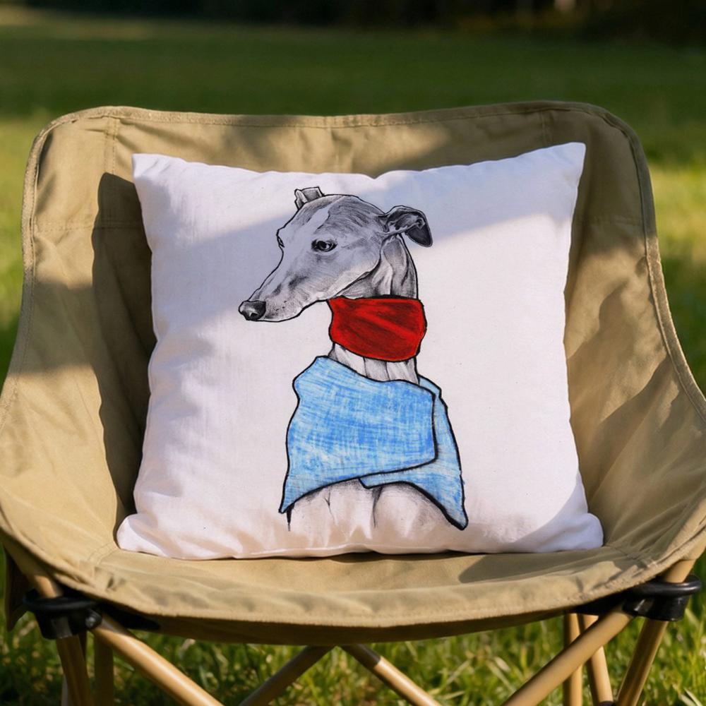 Derp Whippet Cute Cushion Cover Soft Reversible Durable Pillow Cover MultiScene Use for Home Car Daily Comfort
