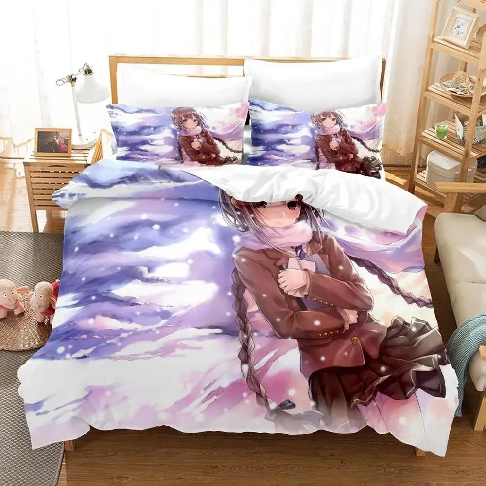 New Bungaku Shoujo Bedding Set Single Twin Full Queen King Size Bed Set Adult Kid Bedroom Duvet Cover Sets Kawaii Bed Sheet Set
