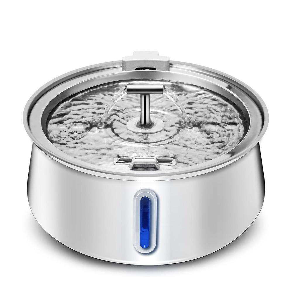 4L Stainless Steel Cat Water Fountain with Window, Automatic Filtration & Purification