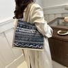 Linen large capacity trendy personality retro popular women's shoulder portable women's tote bag