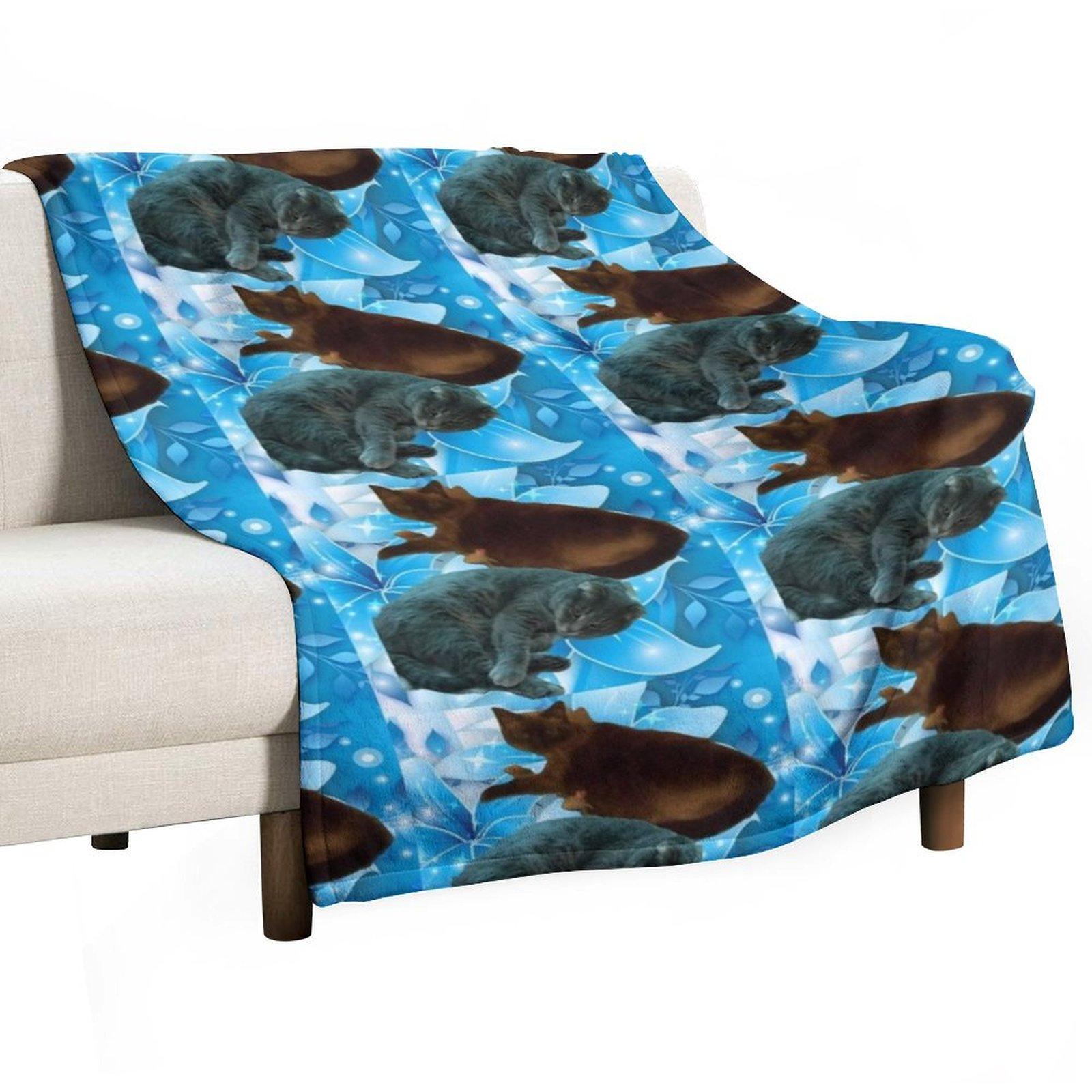 

Cats Throw Blanket Luxury Polar Thin Flannel Fabric Blankets 30x40in