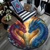 Dragon Artwork Round Area Rug,Carpet Rug for Living Room Bedroom Sofa Playroom Decor,Non-slip Floor Mat
