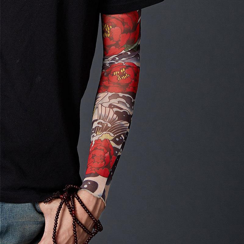 Einarmige Outdoor-Radfahren-Tattoo-Sonnenschutzärmel Sommer-Tattoo-Blumen-Armärmel Modischer Stil