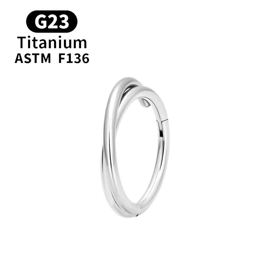 F136 G23 Titanium Nose Ring 16G Hinged Segment CZ Septum Clicke Daith Earrings Hoops Ear Cartilage Tragus Helix Piercing Jewelry