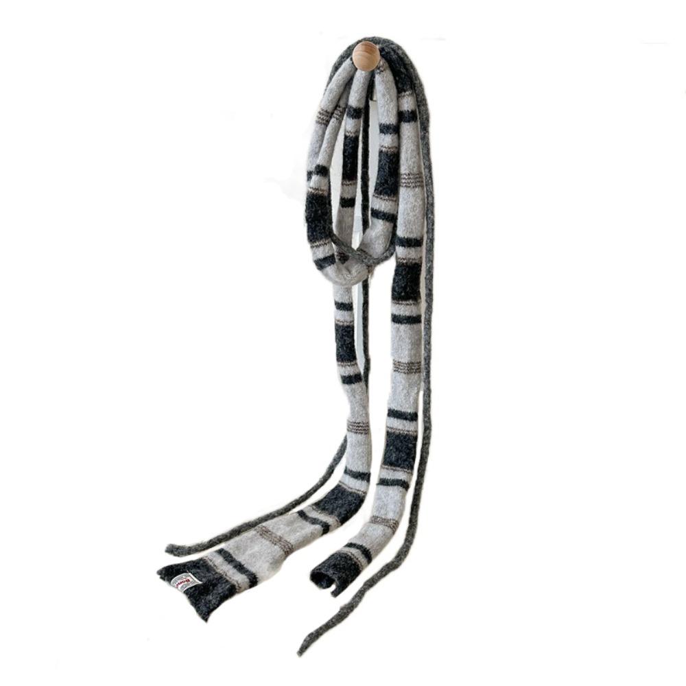 

Harajuku Stripe Woolen Scarf Knitted Warm Neck Y2K Girl Scarf Slim Knitted Scarf Unisex