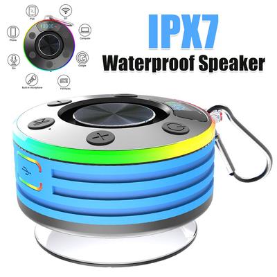 Bluetooth-compatible Outdoor Wireless Speaker with LED Light Portable Small Speaker for Bathroom Party Travel Beach Accessories