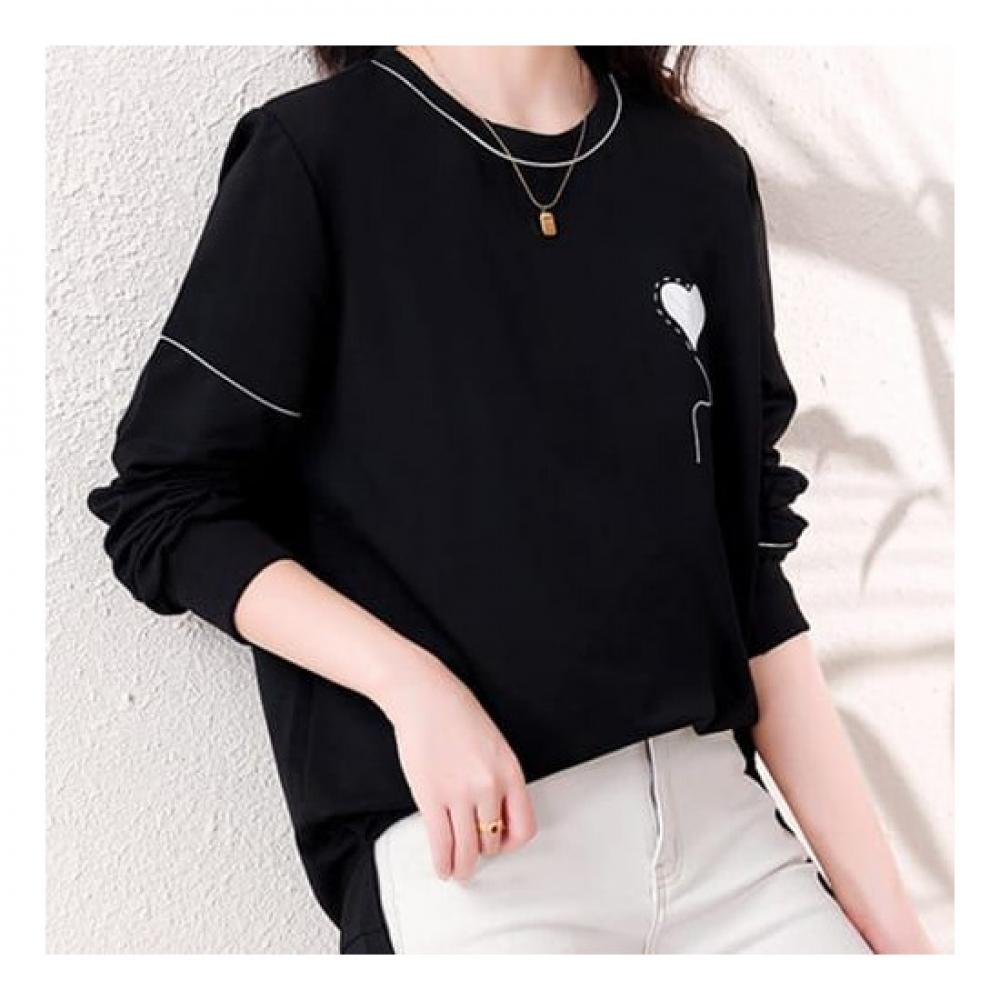 Navava Unisex Vintage Heart Point Round Neck Long Sleeve Sweatshirt Nt1294