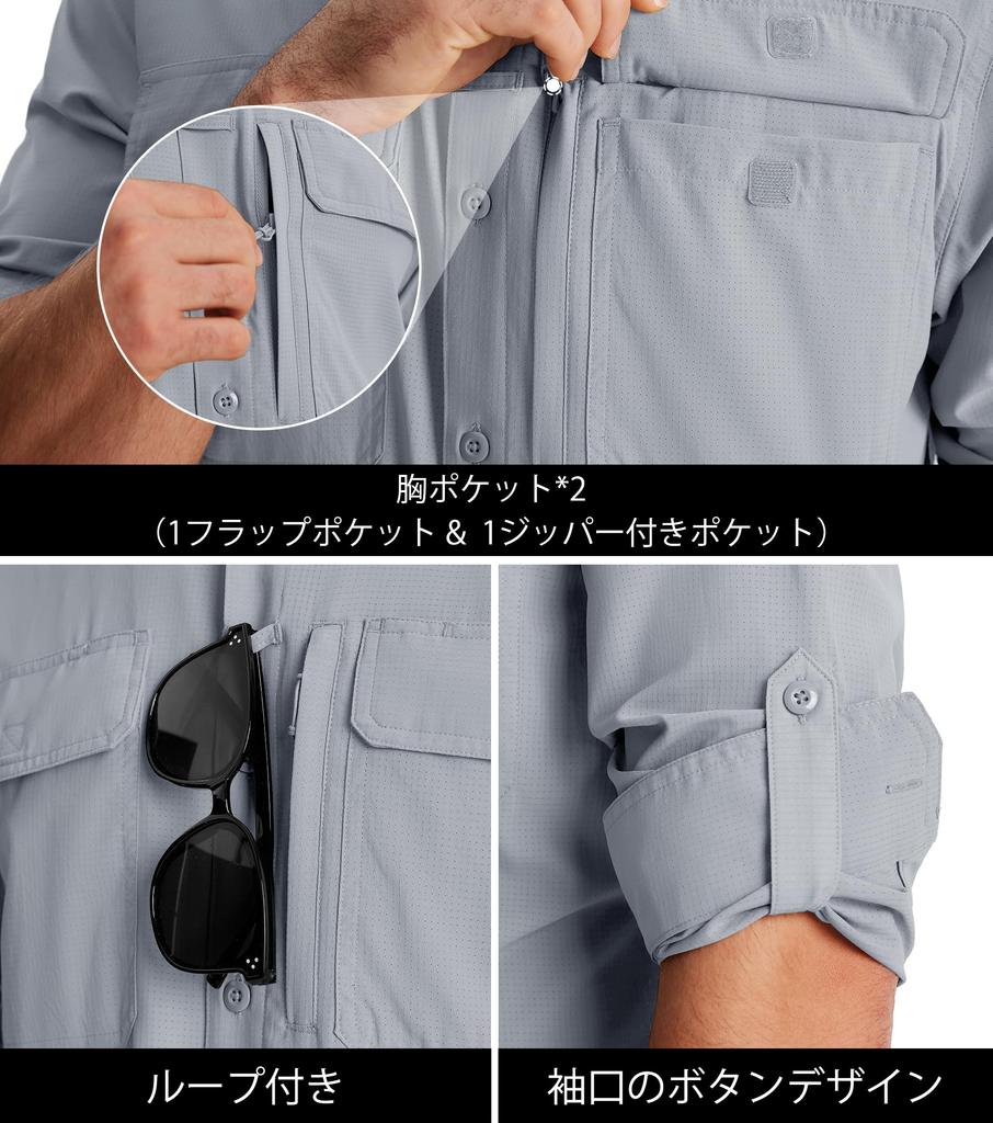 KEFITEVD Outdoor Long Sun Water Tactical Plus Light Size M Men's Shirt, Sleeve, Protection, Repellent, Hiking, Summer, Shirt, Button-Down, Sizes,