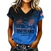 Damesmode V-hals Casual Letter Grafische Print Korte Mouw T-shirt Top voor Dagelijks Gebruik