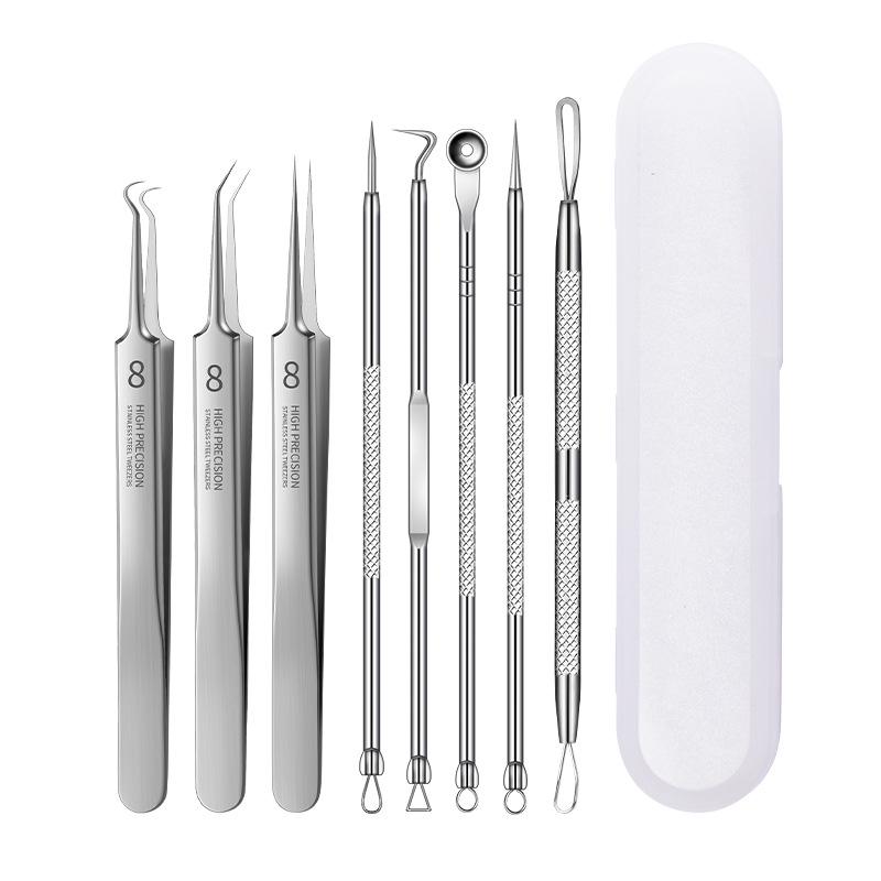 8-częściowy zestaw narzędzi ze stali nierdzewnej do usuwania zaskórników i trądziku