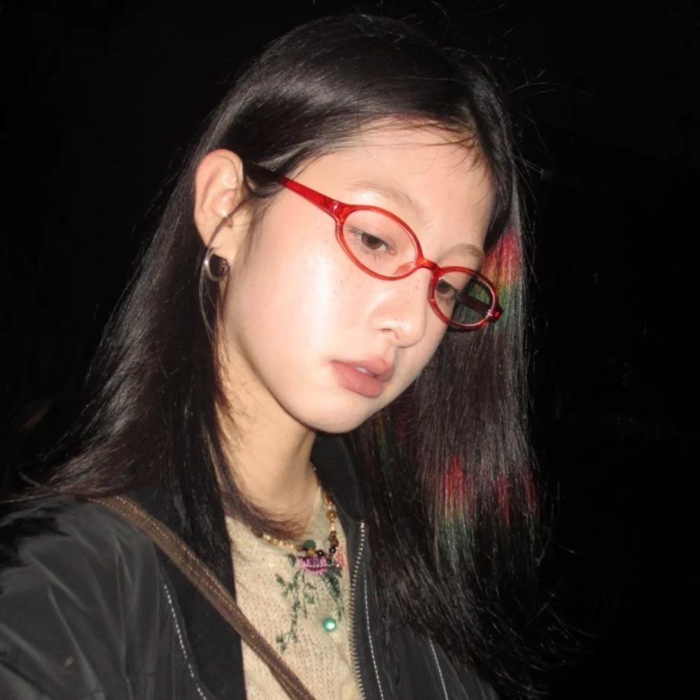 Vintage Y2K Anti Blue-ray Glasses Ins Retro Oval Glasses Lightweight Leopard Print Small Frame Eyewear Women/Men