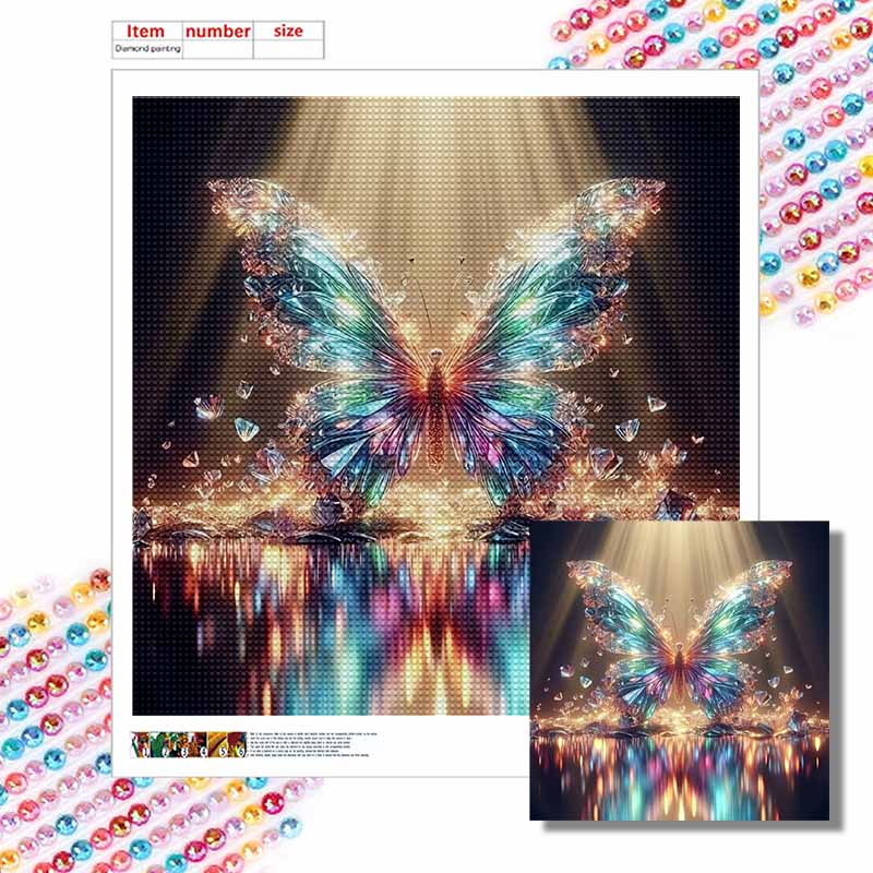 New Arrival 5D DIY Full Circle Diamond Painting "Crystal Butterfly" Embroidery Cross Stitch Home Decor Gift