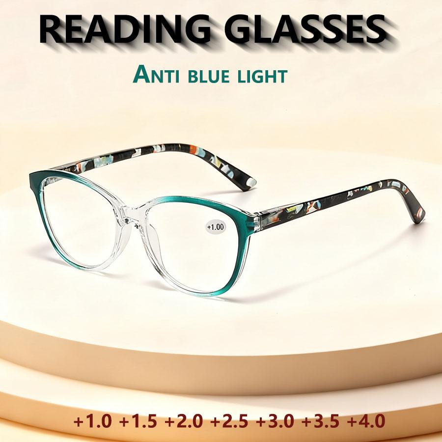 Fashion Cat Eye Reading Glasses Women Vintage Plastic Anti Blue Light Presbyopia Eyewear Hyperopia Eyeglasses Men +1 0 Colorful