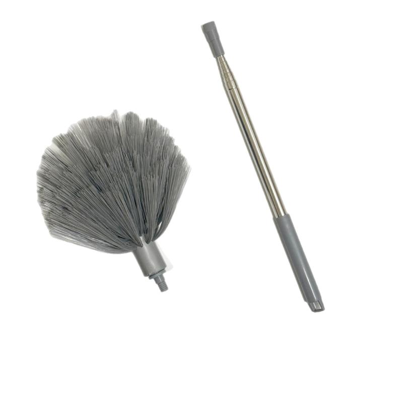 Retractable Extendable Spider Web Duster Medium Stiff Bristles Household Cleaning Tool for Corner Window Ceiling Cobweb