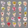50 Bouquets of Doodle Personality Cartoon Small Fresh Flowers DIY Water Cup Mobile Suitcase Stickers Waterproof
