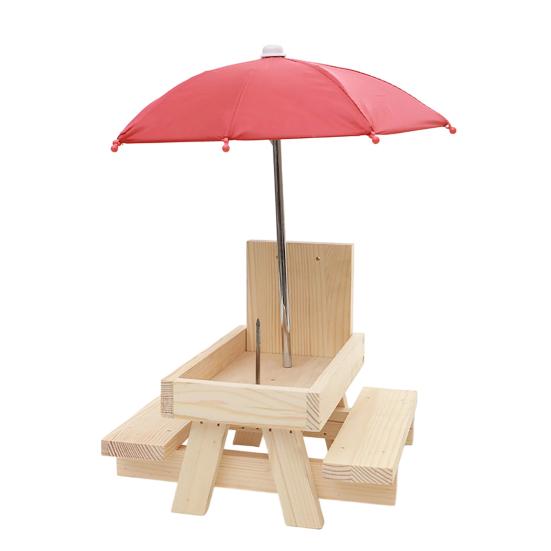 Baizihuahu Squirrel Feeder with Umbrella, Feeders for Outside, Picnic Table Feeder, Chipmunk Hold Corn, Corn Cob, Peanut Garden Yard Patio Tree Decor