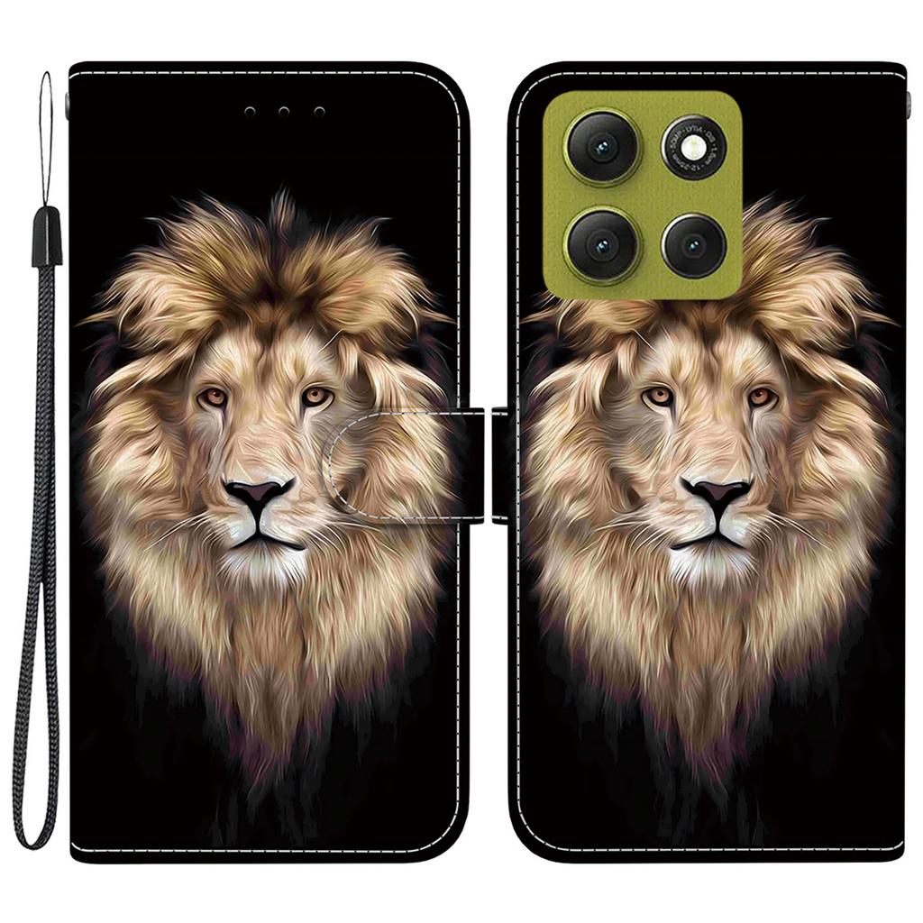 For Motorola Moto G86 5G Case Pattern Printing Leather Flip Wallet Phone Cover with Lanyard