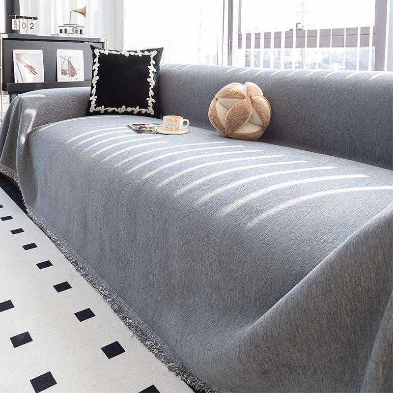 Velvet Sofa Cover With Elastic Corners, Modern Couch Cover And Reversible Sofa Slipcover For Sectional Sofas