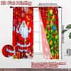 2pcs, 2D FLAT PRINTING Curtains (Without Rod) Santa Tree Bliss Chic Print Curtains Festival Polyester Curtains Decorations