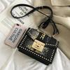 Bag bag women's bag 2025 tide Korean version fashion snake pattern personalized rivets tide versatile single shoulder crossbody small square bag pu