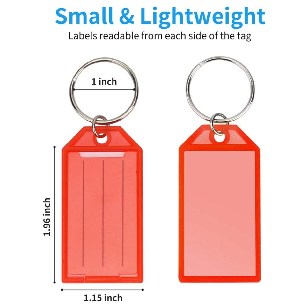 8 PCS Plastic Key Tags With Rings And Tags Lined Blank Paper Key Tags 8 Colors For Women Men Jewelry Accessories