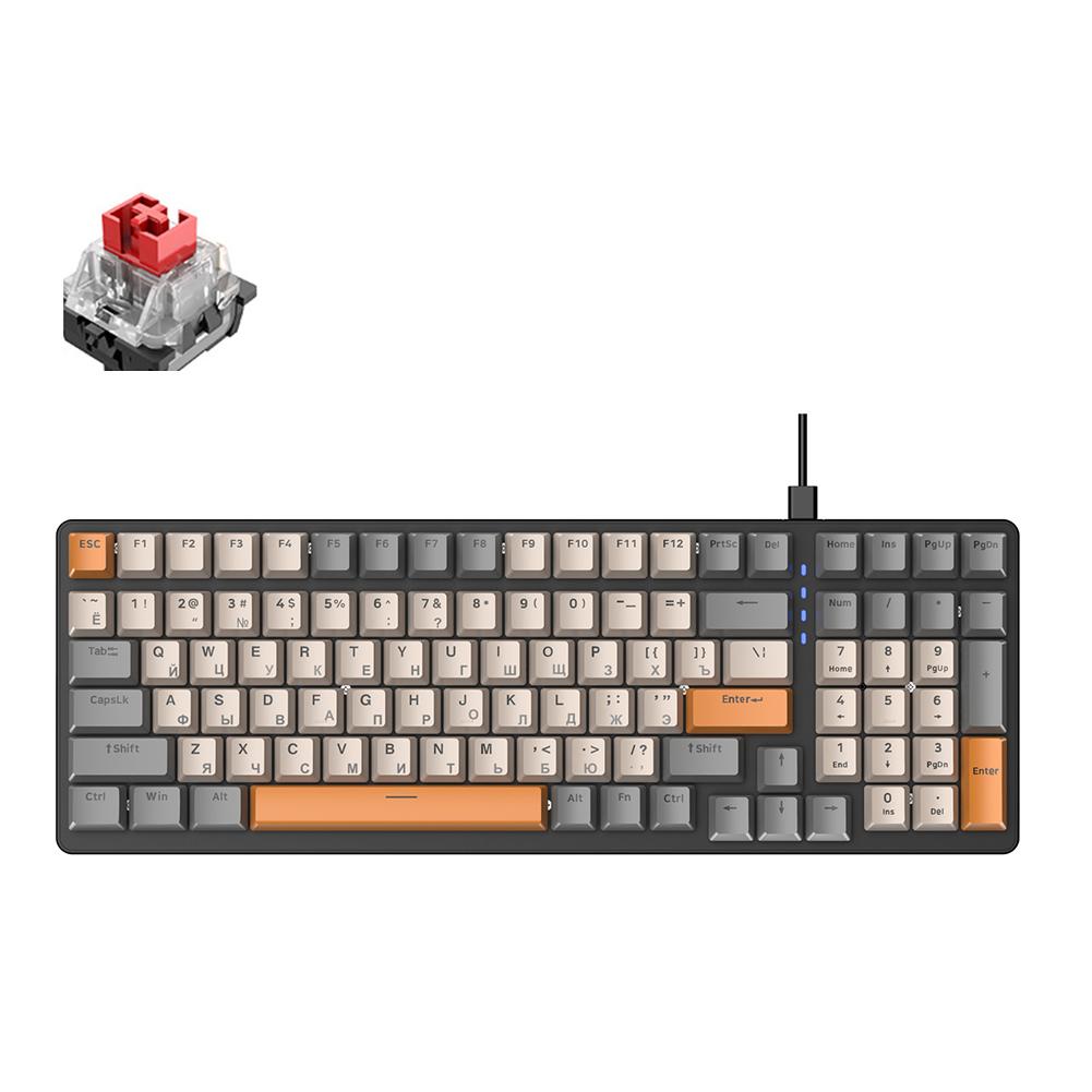 

K3 Gamer Mechanical Keyboard Red/Blue Switch 100 Keys Wired Mechanical Keyboard USB Charging Wired for Game Laptop PC Russian Red Switch